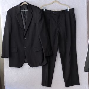 Pronto Moda Men's Charcoal 100% Merino‎ Wool Suit Jacket Set 42L